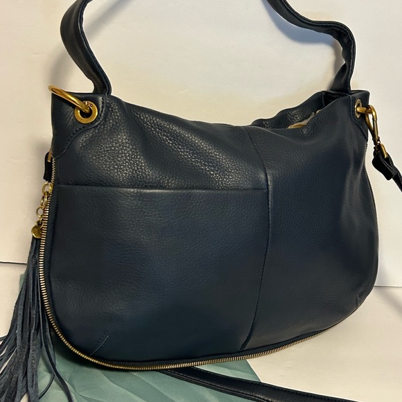HOBO Navy pebble leather hobo shoulder bag crossbodyNWT - Picture 6 of 12